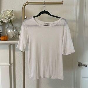 Vince White Elbow Sleeve Tee Size L
